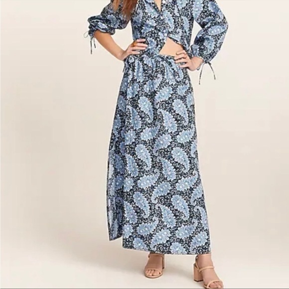 2 piece J.Crew Collection pacific paisley print top and skirt - Picture 3 of 7